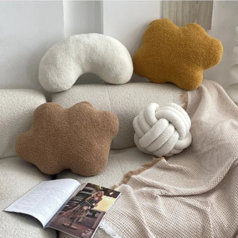 Nordic Bouclé Abstract Kussen – Minimalistisch Pluche Kussen | Troscana