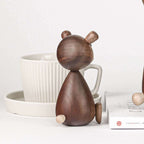 Deense Houten Bruine Beer Familie Ornamenten