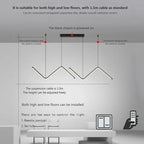 Moderne LED Hanglamp – Nordic Gouden Kroonluchter voor Keuken, Eetkamer en Restaurant, Z-Vormig Ontwerp met Afstandsbediening