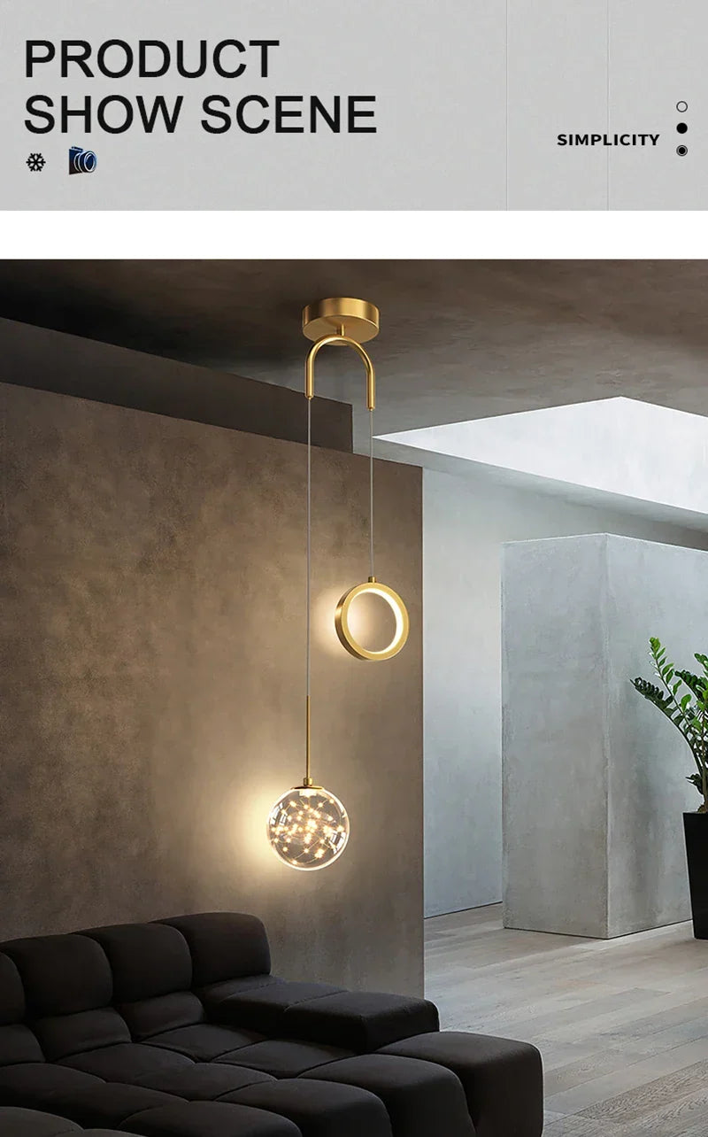 Moderne LED Hanglamp – 2-Weg Binnen Hanglamp voor Woonkamer, Slaapkamer, Eettafel met Aanpasbare 3 Lichtkleuren