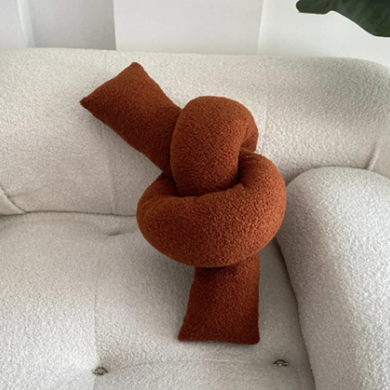 Nordic Bouclé Abstract Kussen – Minimalistisch Pluche Kussen | Troscana