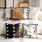 Luxe Geborduurde Decoratieve Kussen met Paardprint voor Bank en Woonkamer