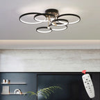 Moderne Dimbare LED Plafondlamp – 4/6 Ring Kroonluchter met Afstandsbediening, Verstelbare Kleurtemperatuur voor Woonkamer, Slaapkamer en Eetkamer