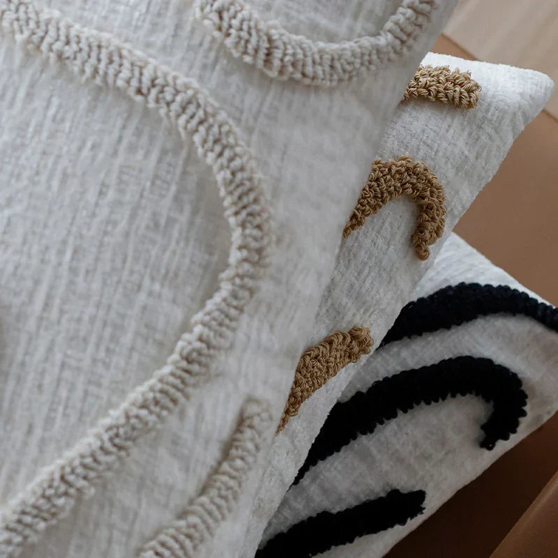 Boho Chenille Kussen met Zachte Geometrische Lijnen voor Sofa en Woonkamer
