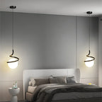 Nordic Glass LED Hanglamp – 3-Kleur Temperatuur, 1-Weg Hanglamp voor Eetkamer, Slaapkamer en Woonkamer Decor (5-10 m² Dekking)