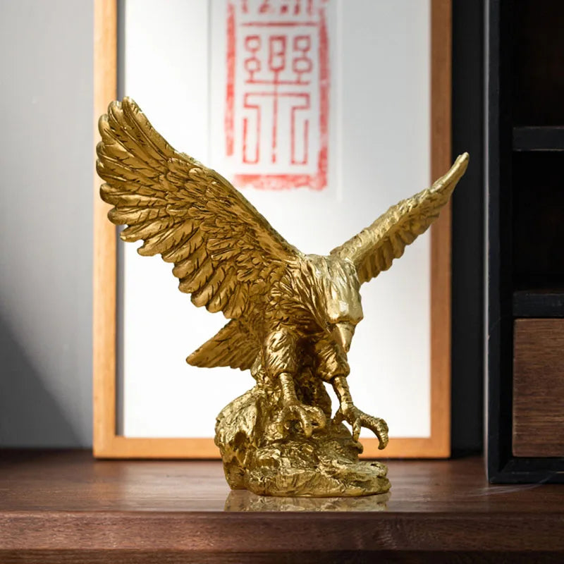 Hars Gouden Arend Beeld Kunst Dier Model Collectie Ornament Thuis Kantoor Bureau Feng Shui Decor Figuren eenvoudig