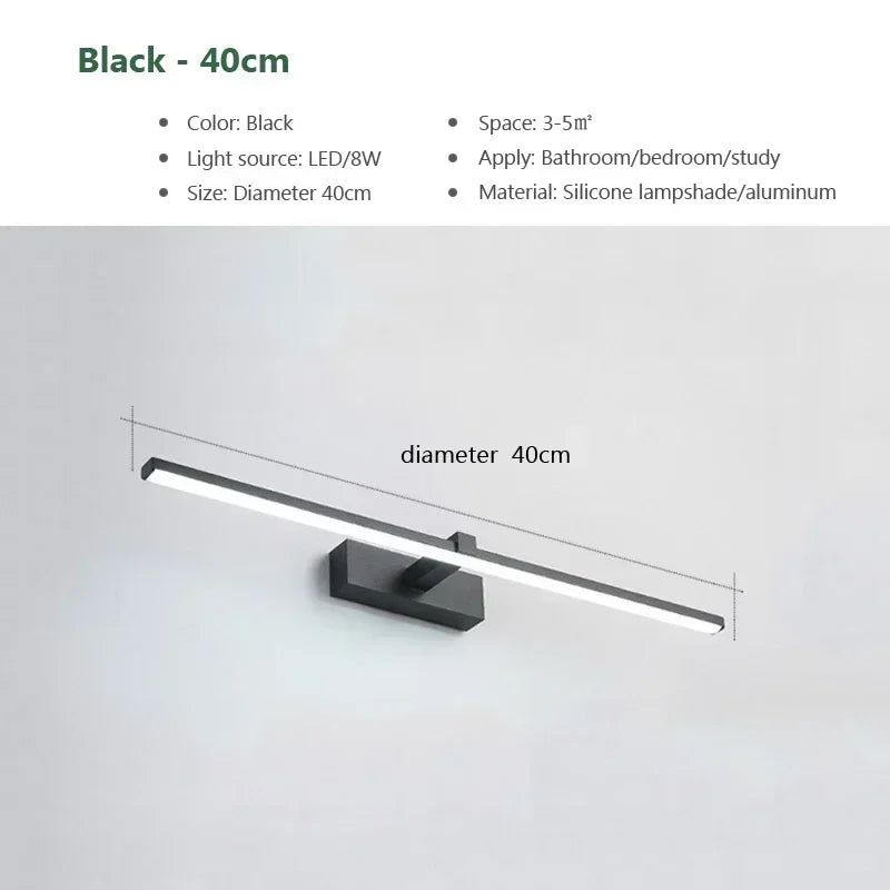 Moderne LED Wandlamp - Driekleurige Badkamer Wandlamp met Aluminium Afwerking voor Spiegel, Bad en Huisdecor