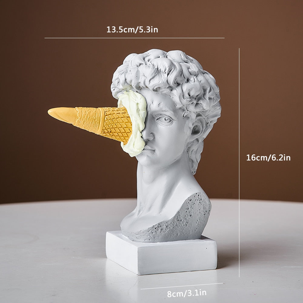 David Beeldje met IJs Home Decoratie Sculptuur