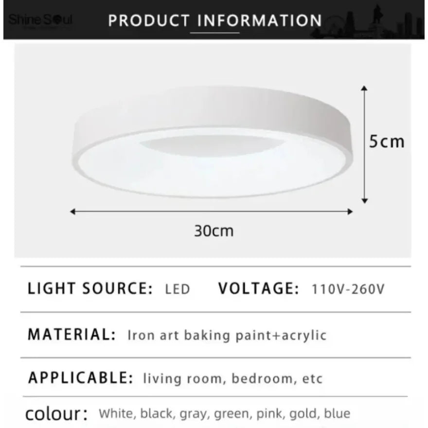 Moderne Macaron LED Plafondlamp – Verstelbaar Circulair Ontwerp met Afstandsbediening Dimming voor Slaapkamer, Woonkamer en Gang