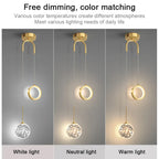 Moderne LED Hanglamp – 2-Weg Binnen Hanglamp voor Woonkamer, Slaapkamer, Eettafel met Aanpasbare 3 Lichtkleuren