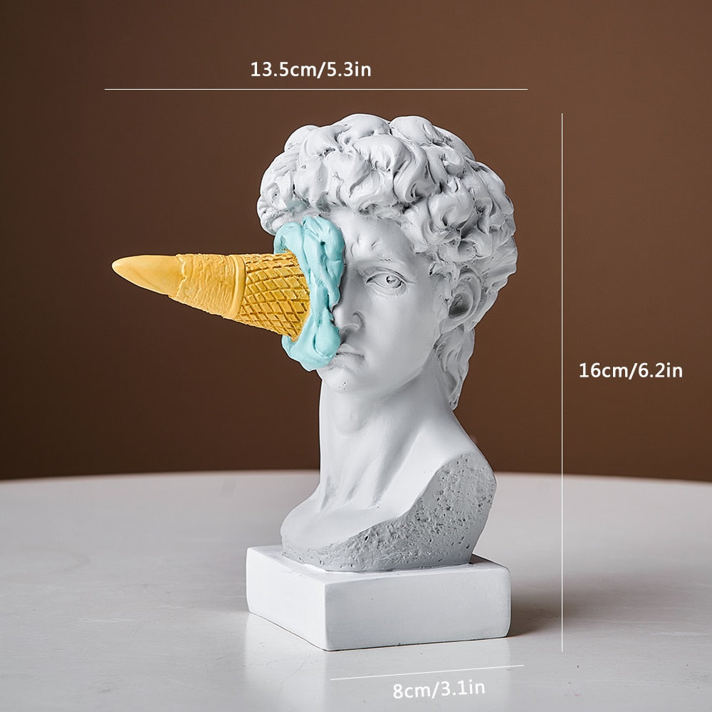 David Beeldje met IJs Home Decoratie Sculptuur
