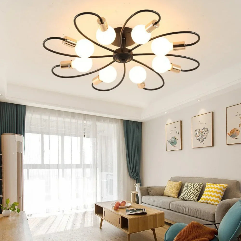 Moderne LED Plafondlampen - Industriële IJzer Zwart/Gouden Nordic Minimalistisch