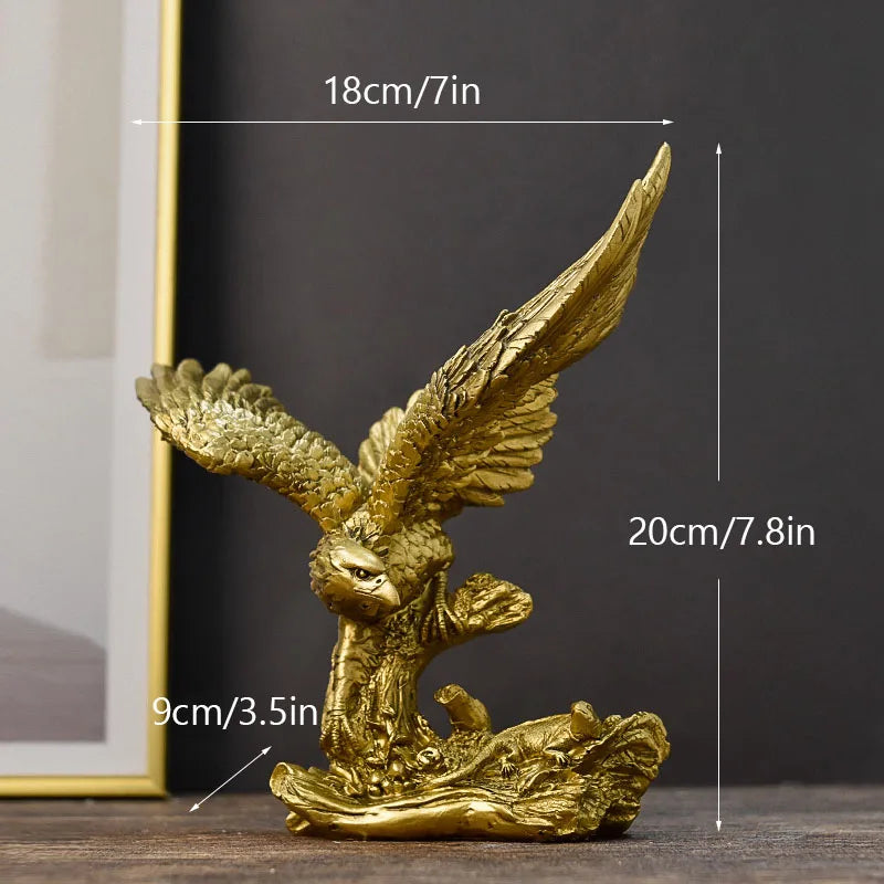 Hars Gouden Arend Beeld Kunst Dier Model Collectie Ornament Thuis Kantoor Bureau Feng Shui Decor Figuren eenvoudig
