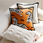 Luxe Geborduurde Decoratieve Kussen met Paardprint voor Bank en Woonkamer