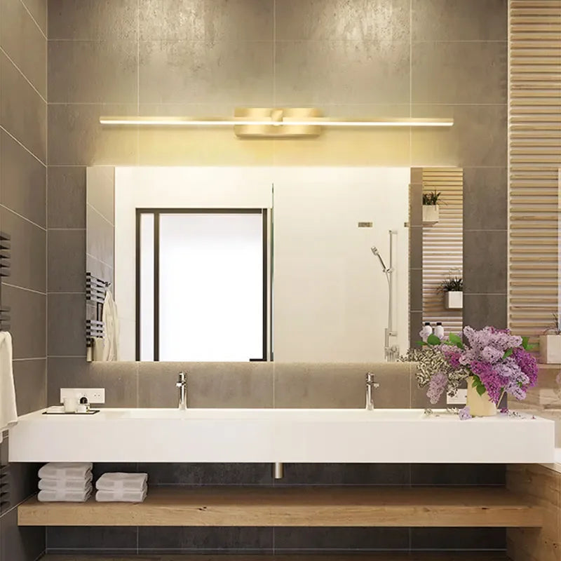 Moderne Gouden LED Wandlamp – Badkamerspiegellicht met Touch-schakelaar voor Slaapkamer, Woonkamer en Vanity Verlichting