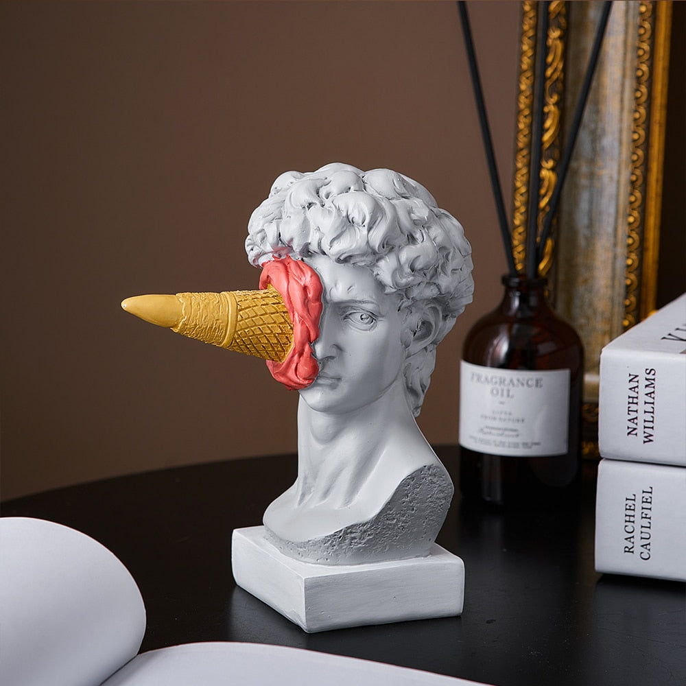 David Beeldje met IJs Home Decoratie Sculptuur