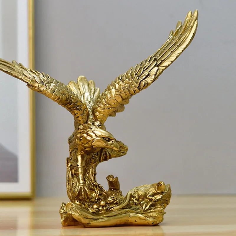 Hars Gouden Arend Beeld Kunst Dier Model Collectie Ornament Thuis Kantoor Bureau Feng Shui Decor Figuren eenvoudig