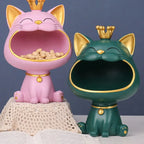 Fortune Crown Big Mouth Kat Toegang Sleutelhanger Decoratief Ornament, Licht Luxe Huiswarming Geschenk Beeldhouwwerk
