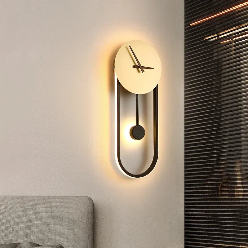 Moderne LED Klok Wandlamp - Stijlvolle Wandgemonteerde Verlichting voor Slaapkamer, Woonkamer en Huishouddecoratie