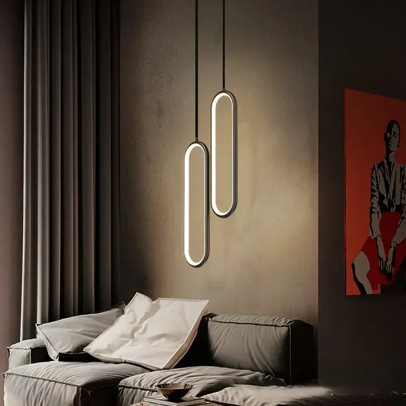 Moderne LED Hanglamp – Zwarte en Gouden Hanglamp voor Slaapkamer, Woonkamer en Eetkamer Decor
