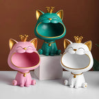 Fortune Crown Big Mouth Kat Toegang Sleutelhanger Decoratief Ornament, Licht Luxe Huiswarming Geschenk Beeldhouwwerk