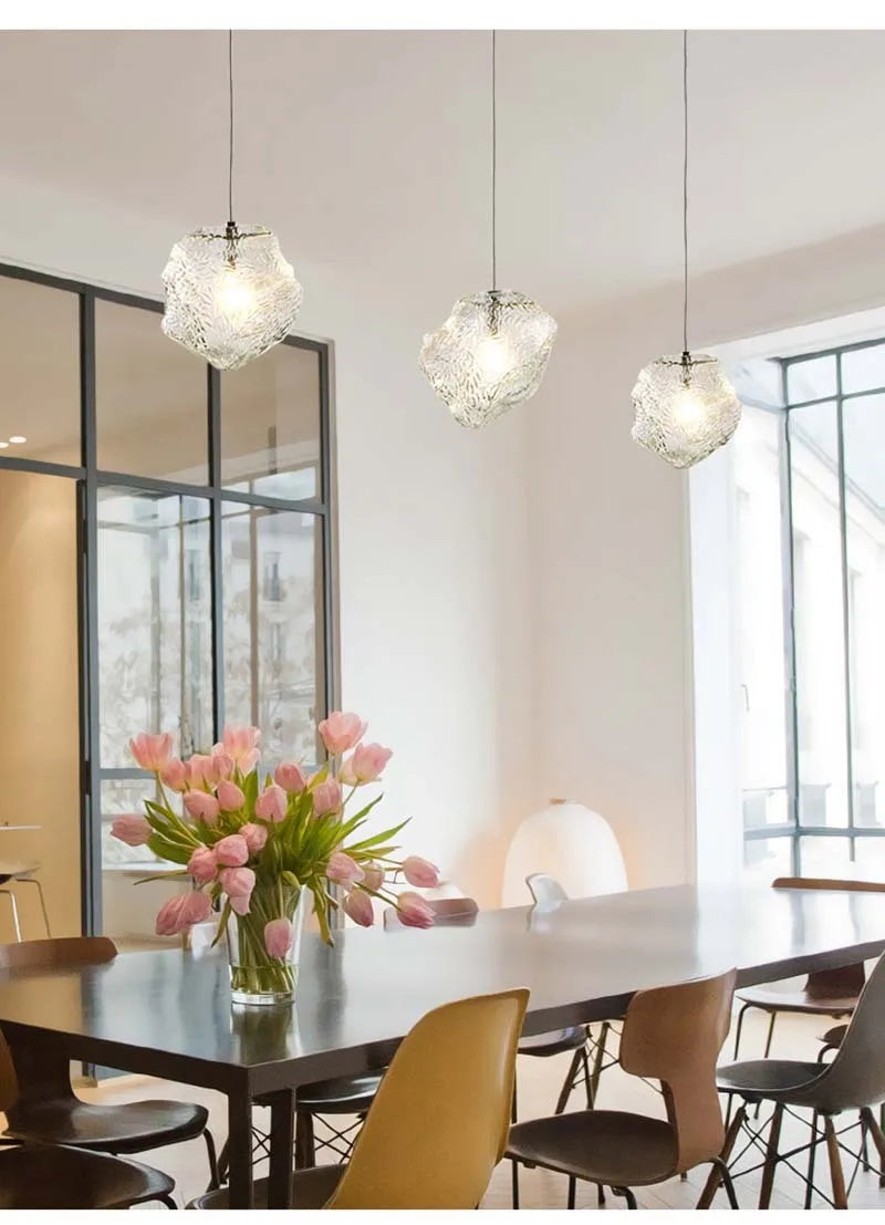 Nordic Glass Hanglamp – Hedendaagse LED Verlichting voor Eettafel, Bar en Entreehal