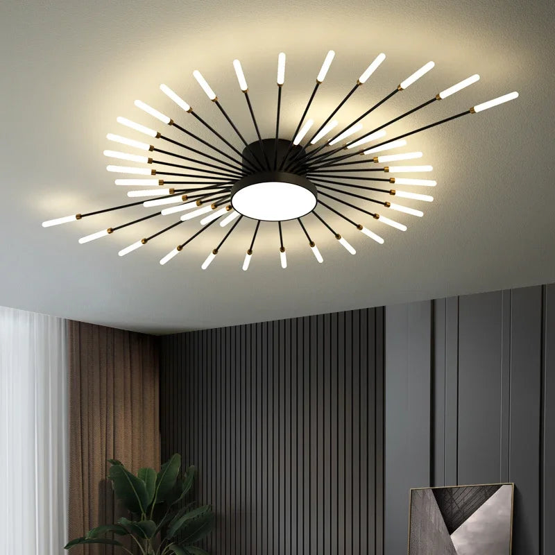 LED Nordic Vuurwerk Plafond Chandelier - Moderne Interieur Verlichting Fixture