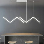 Moderne LED Hanglamp – Nordic Gouden Kroonluchter voor Keuken, Eetkamer en Restaurant, Z-Vormig Ontwerp met Afstandsbediening