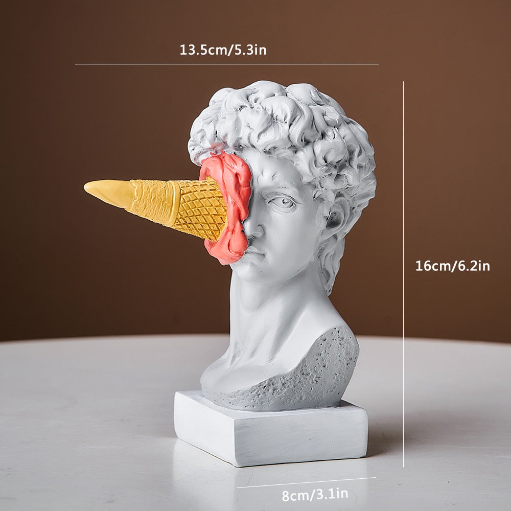 David Beeldje met IJs Home Decoratie Sculptuur