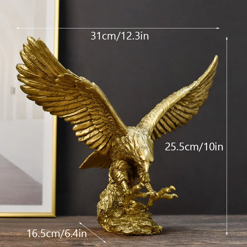 Hars Gouden Arend Beeld Kunst Dier Model Collectie Ornament Thuis Kantoor Bureau Feng Shui Decor Figuren eenvoudig