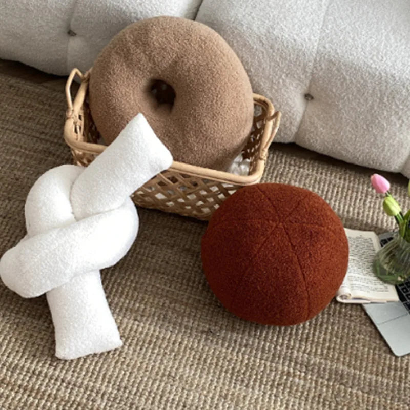 Nordic Bouclé Abstract Kussen – Minimalistisch Pluche Kussen | Troscana