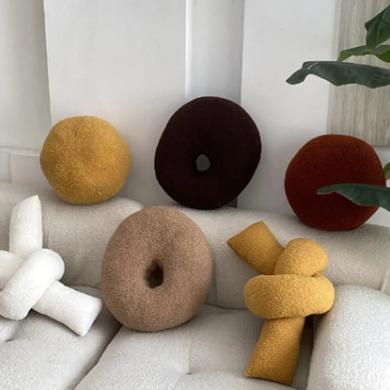 Nordic Bouclé Abstract Kussen – Minimalistisch Pluche Kussen | Troscana