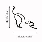 Tier Kunst Eisen Skulptur Retro Metall zwarte lijnen kat hond bureau ornament
