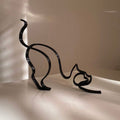 Tier Kunst Eisen Skulptur Retro Metall zwarte lijnen kat hond bureau ornament