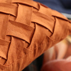 Effen Geel, Bruin en Donkerrood Faux Suede Kussenhoes