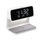 Creatieve 3-in-1 Bedlamp Draadloze Oplading LCD Scherm Alarmklok Draadloze Telefoon Oplader