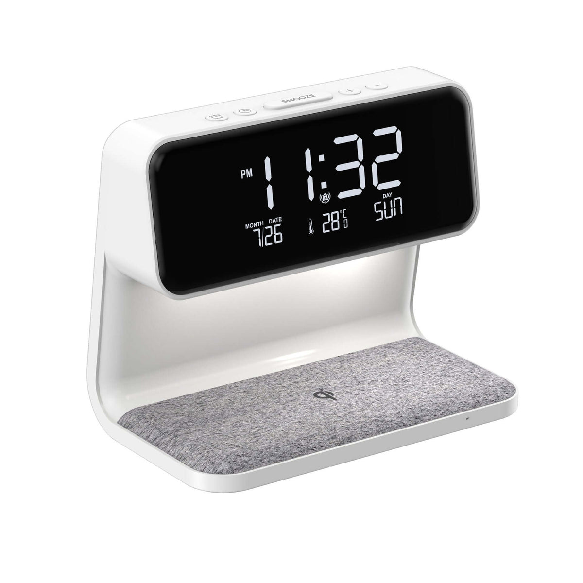 Creatieve 3-in-1 Bedlamp Draadloze Oplading LCD Scherm Alarmklok Draadloze Telefoon Oplader