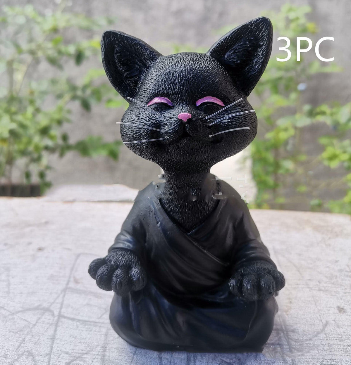 Speelse Zwarte Boeddha Kat Figuur Meditatie Yoga Verzamelen Blije Kat Decor Thuis Tuin Decoratie Tuin Ornament