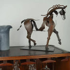 Paardensculptuur - AdonisMetaal - Rustieke Elegantie - Tijdloos Decoratief Stuk