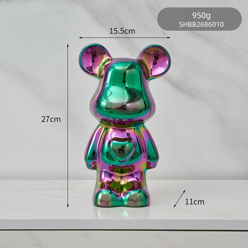 Kleurvolle Keramische Beer Sculptuur en Standbeeld Spaarpot Bureau Ornament