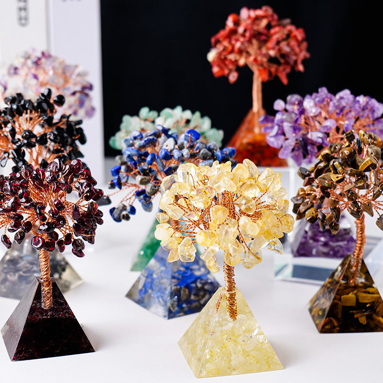 Natuursteen Grind Piramide Basis Feng Shui Boom
