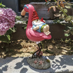 Flamingo ontspannende tuin gnoom beeld