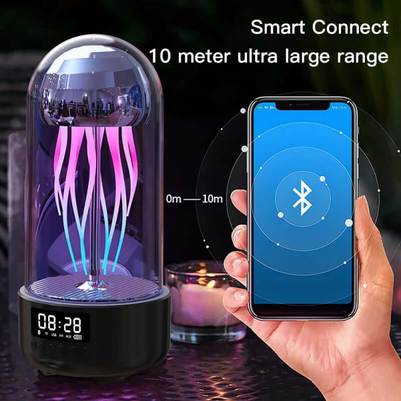Creatieve 3in1 Kleurrijke Medusa Lamp Met Klok Luminous Draagbare Stereo Ademhalingslicht Slimme Decoratie Bluetooth Speaker