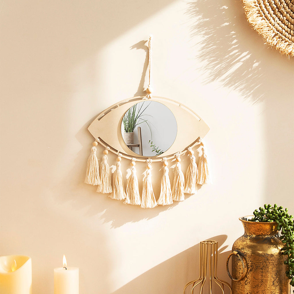 Boho Macrame Oog Spiegel Wand Decor