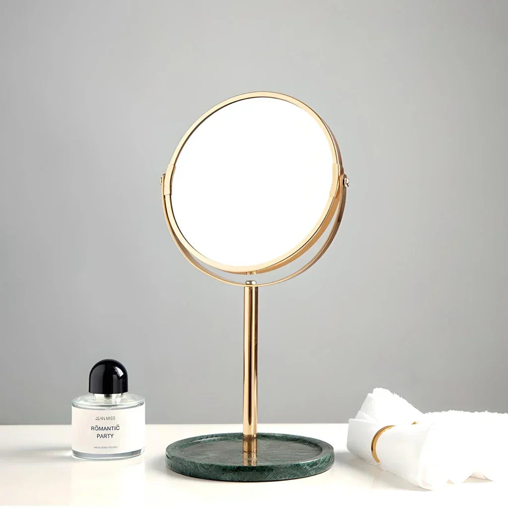 Natuurlijke Marmeren 360 Roterende Make-up Vanity Spiegel