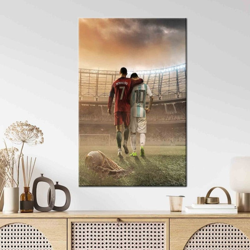 Messi Cristiano Ronaldo Geprinte Muurdecoratie | Troscana