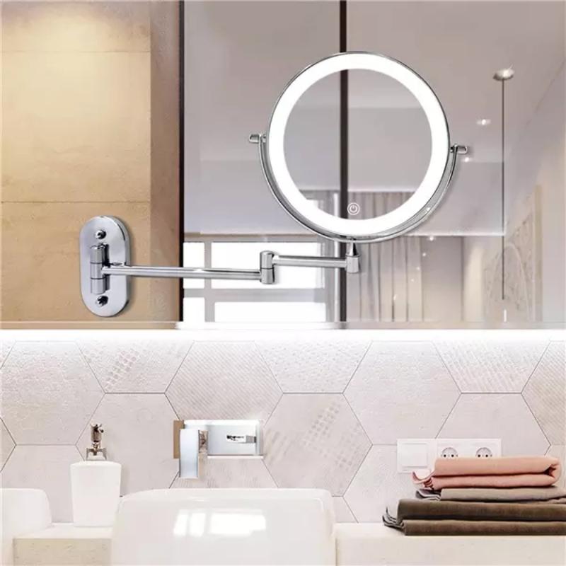 Troscana | LED Wandspiegel met Chroomrand en Vergroter
