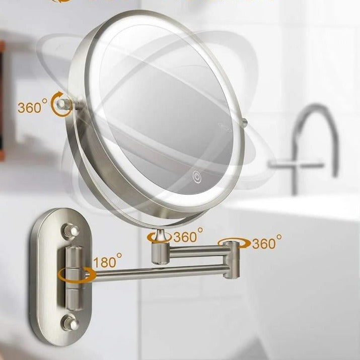 Troscana | LED Wandspiegel met Chroomrand en Vergroter