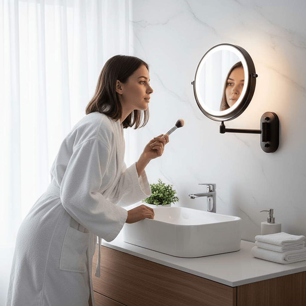 Troscana | LUMIVIEW – Oplaadbare LED Vergrotende Spiegel met Touch Control
