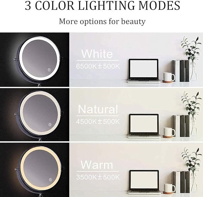 Troscana | LUMIVIEW – Oplaadbare LED Vergrotende Spiegel met Touch Control